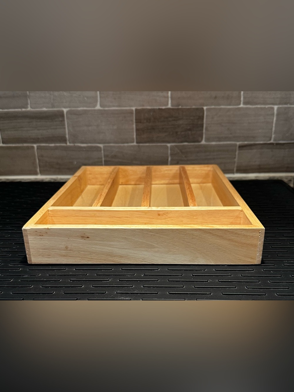 Wooden Utensil or Office Drawer Organizer Tray - Natural Wood Made in Thailand - Picture 4 of 7